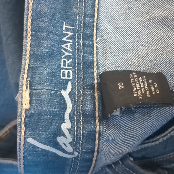 Size 20 Lane Bryant Blue Denim Jeans Casual Bling Back Flap Pockets - Picture 3 of 14